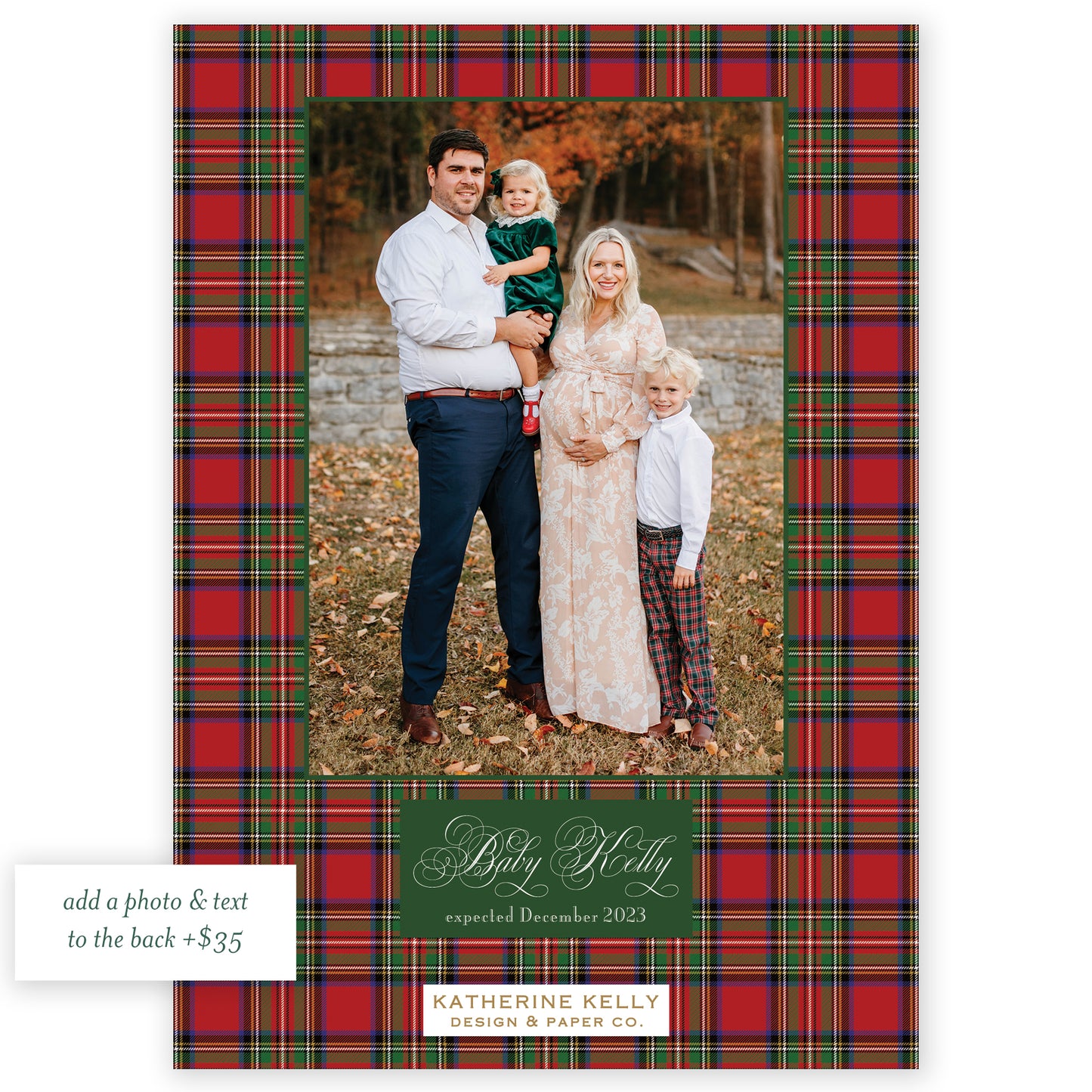 kelly plaid photo holiday card