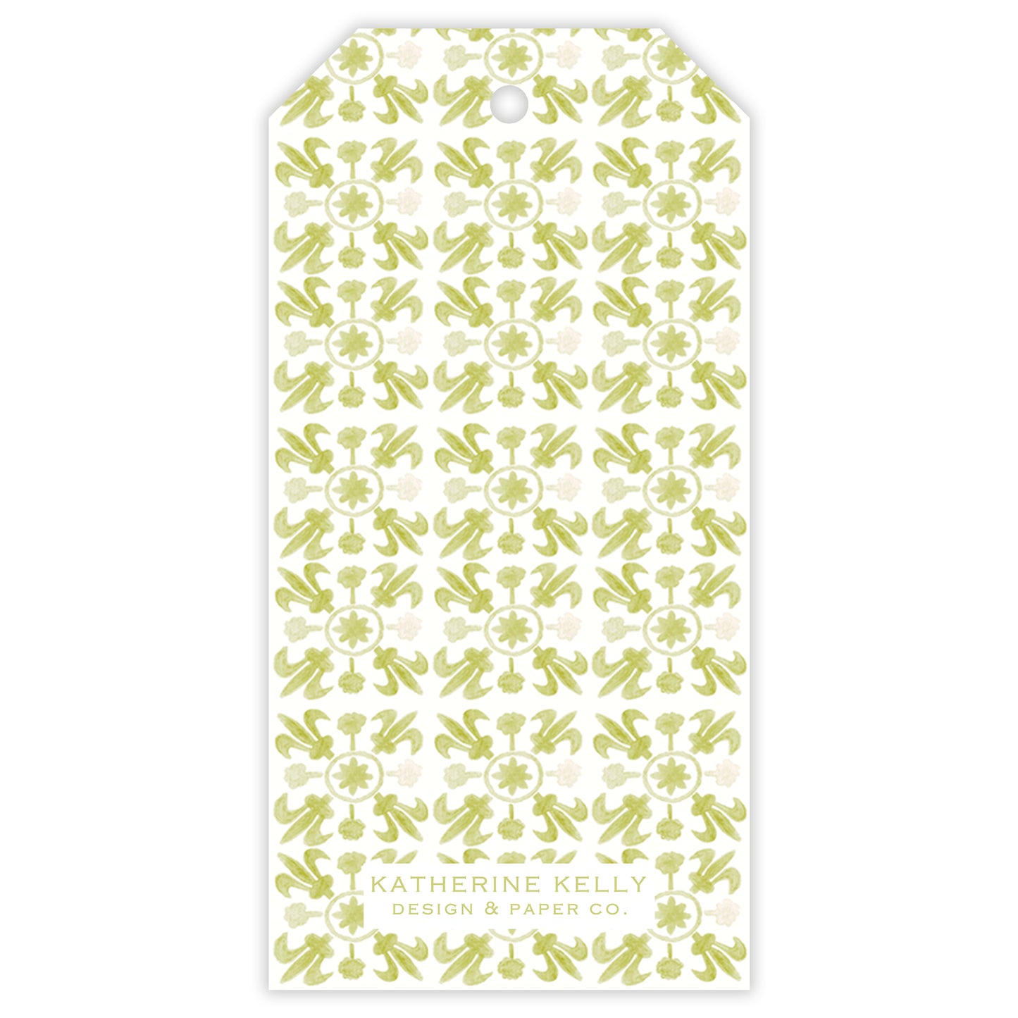 chartreuse tuscan tile personalized gift tag