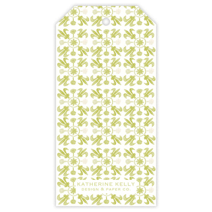 chartreuse tuscan tile personalized gift tag