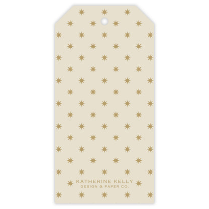 gold squiggle personalized gift tag