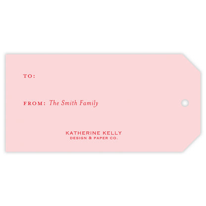 pink christmas drip personalized gift tag