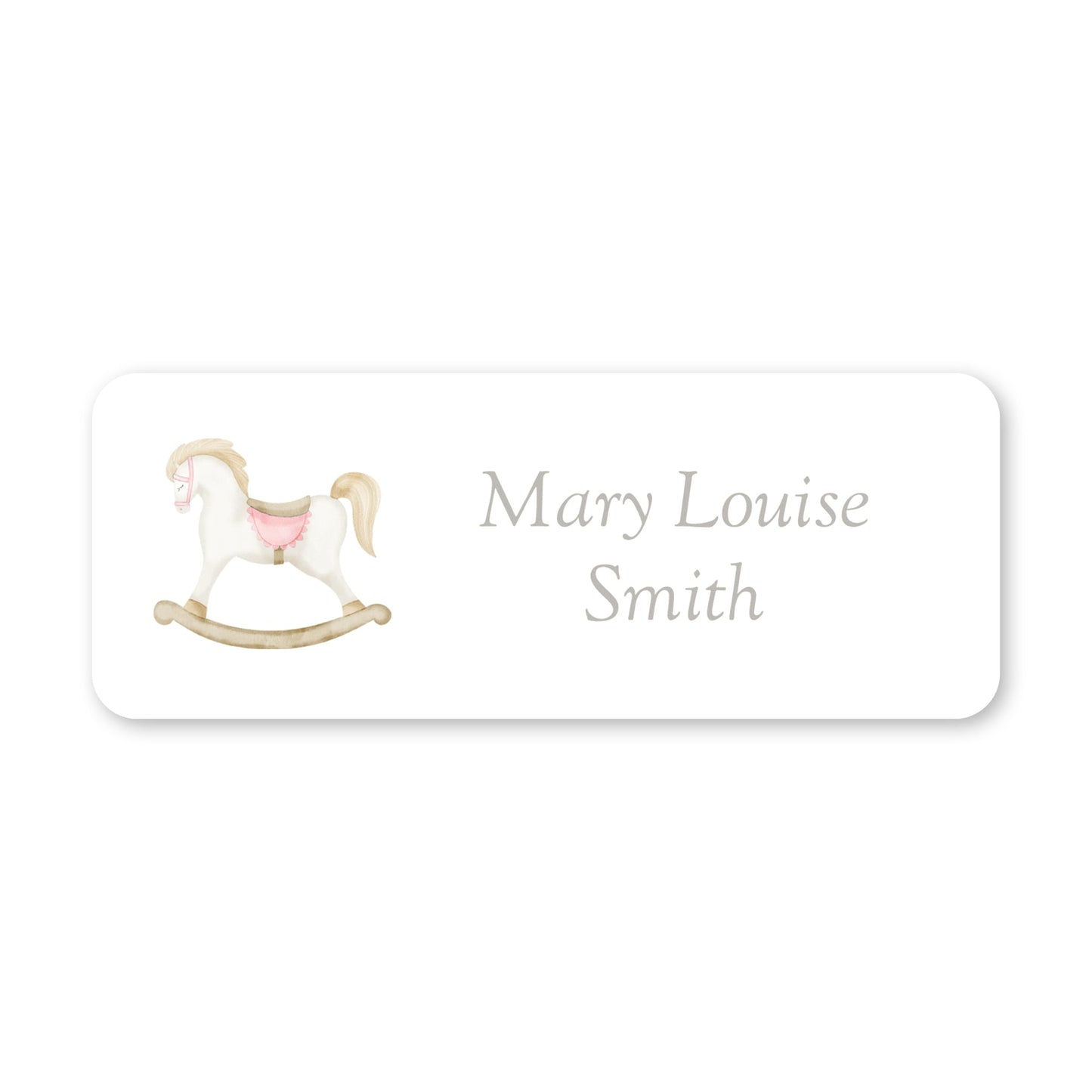 pink rocking horse vinyl school labels