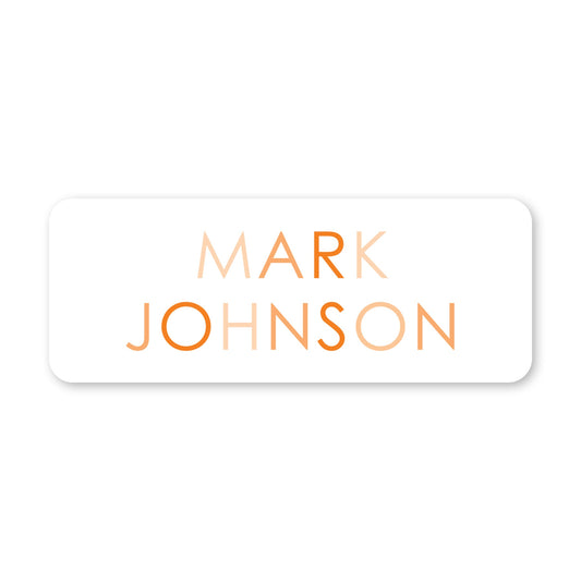 colored name vinyl school labels - orange