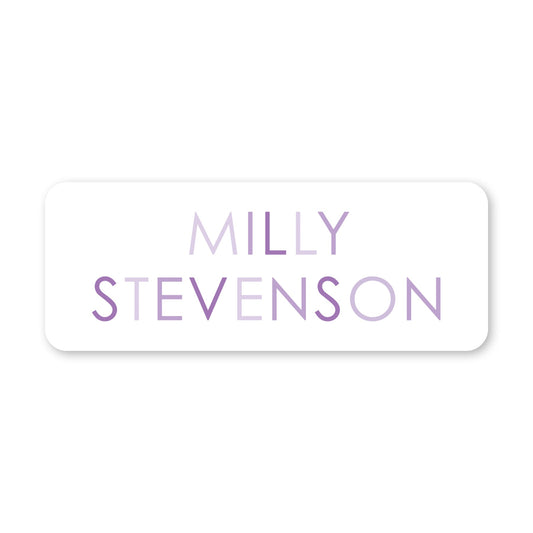 colored name vinyl school labels - purple