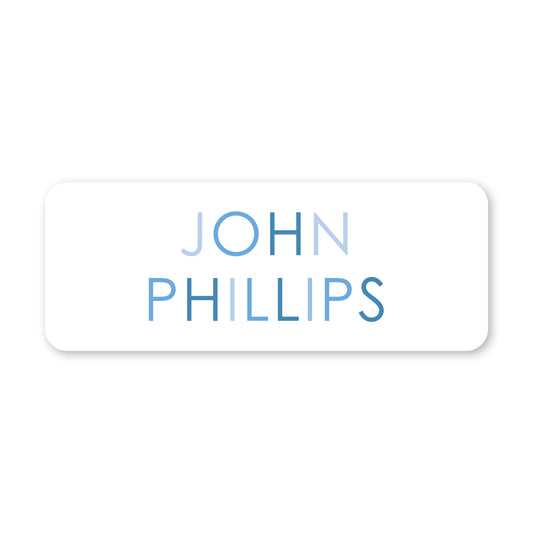 colored name vinyl school labels - blue