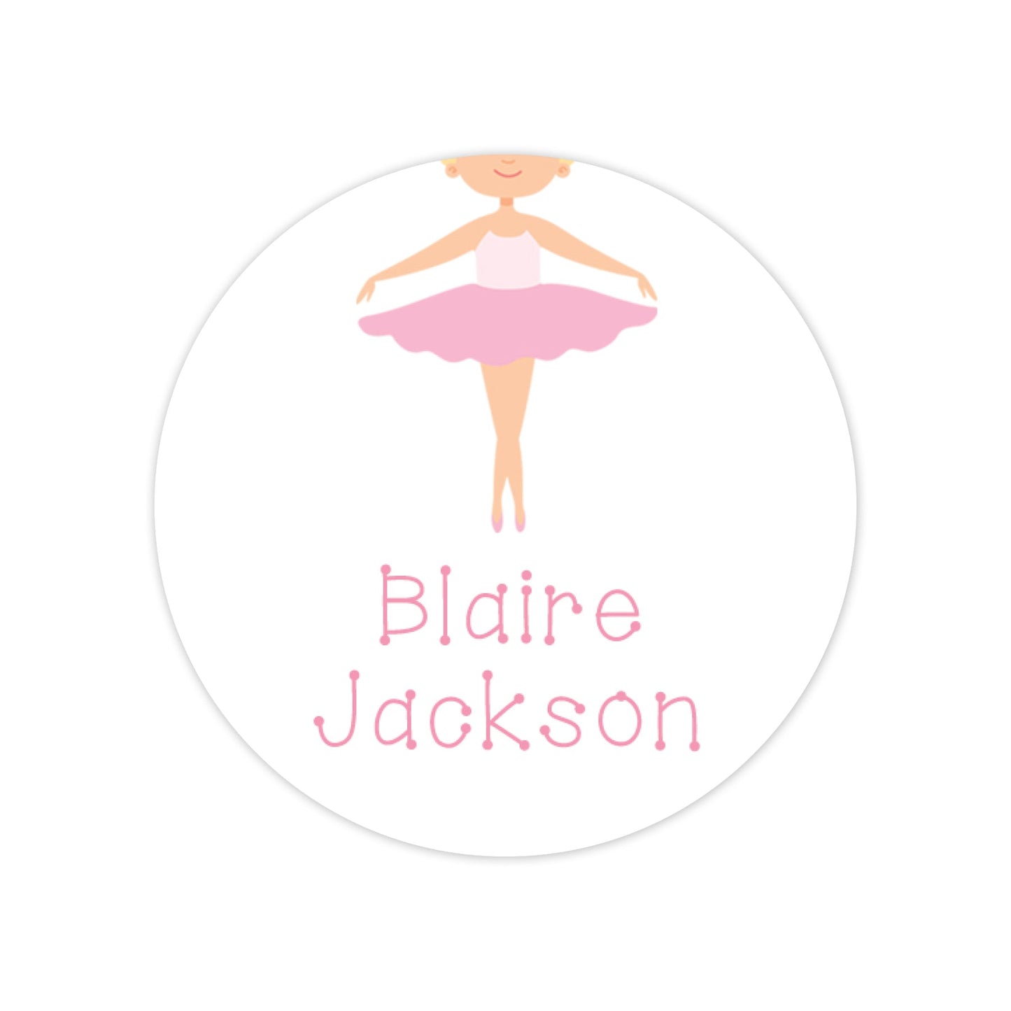 ballerina tutu round vinyl school labels