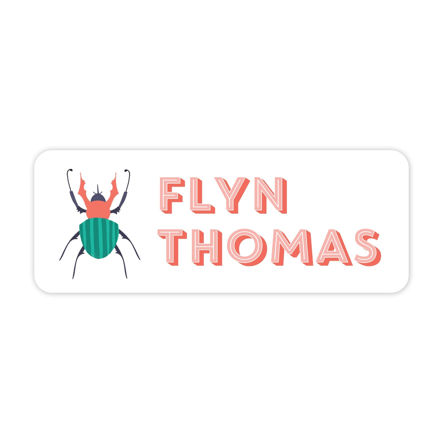 bugs & beetles vinyl school labels