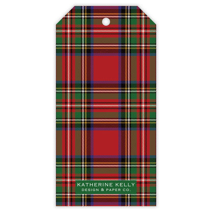 kelly plaid personalized gift tag