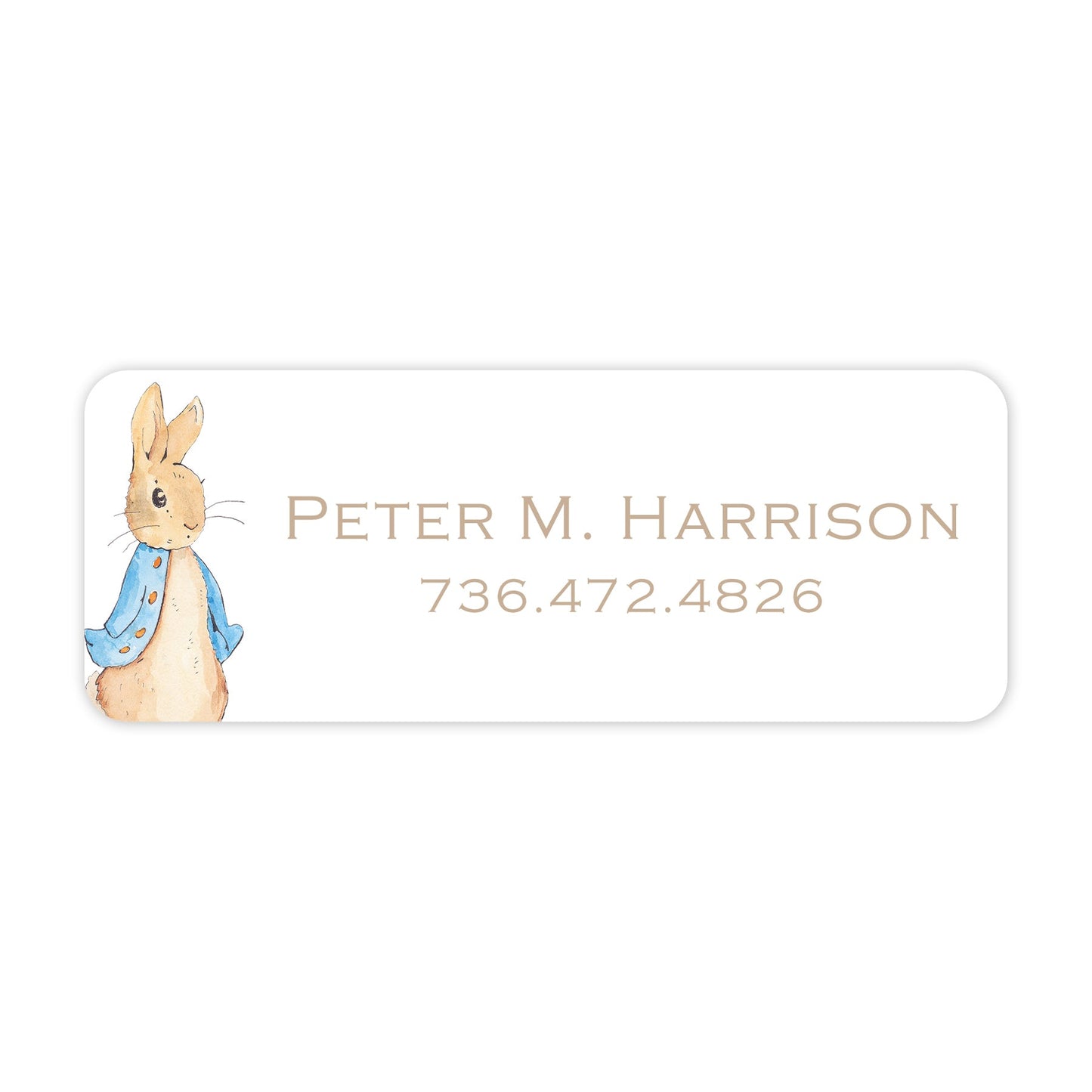 blue peter rabbit vinyl school labels