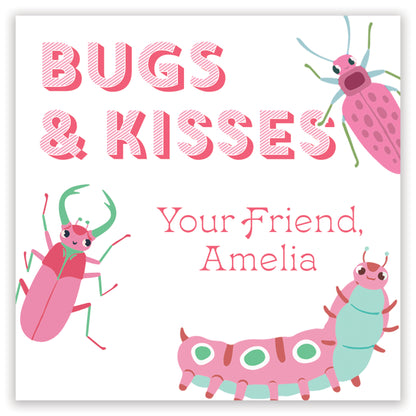 bugs & kisses valentine - pink