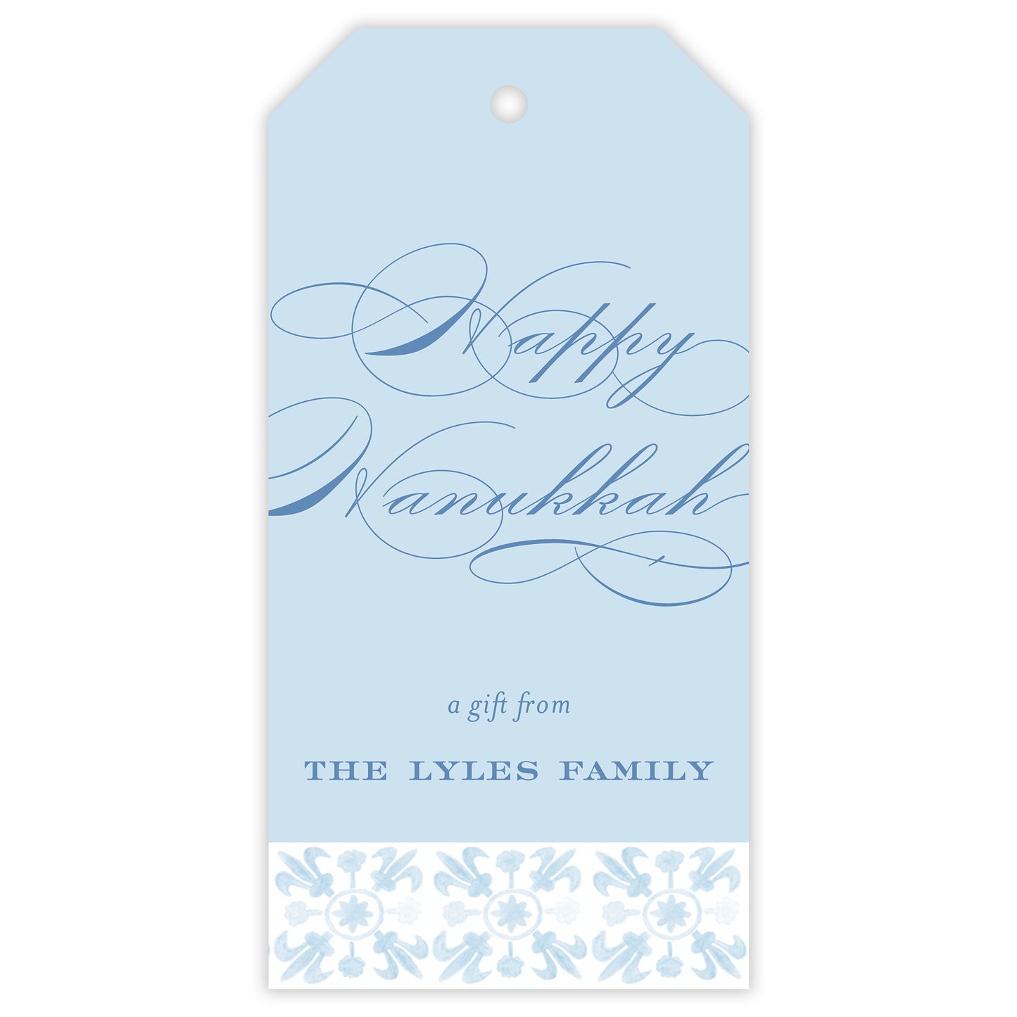 cerulean tuscan tile personalized gift tag