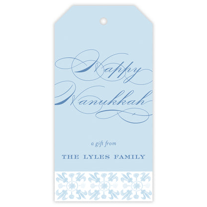 cerulean tuscan tile personalized gift tag