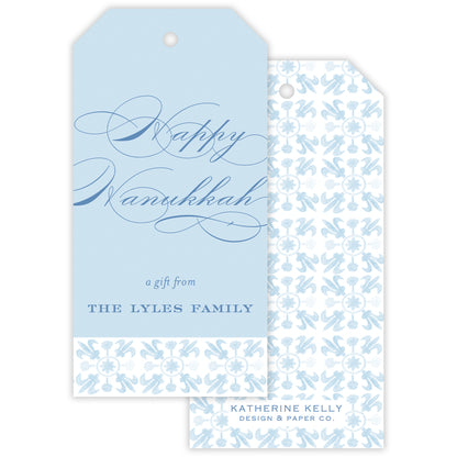 cerulean tuscan tile personalized gift tag