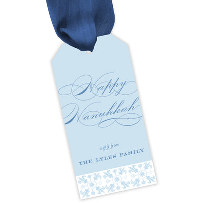 cerulean tuscan tile personalized gift tag