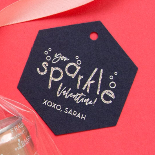 valentine sparkle specialty tag - T433