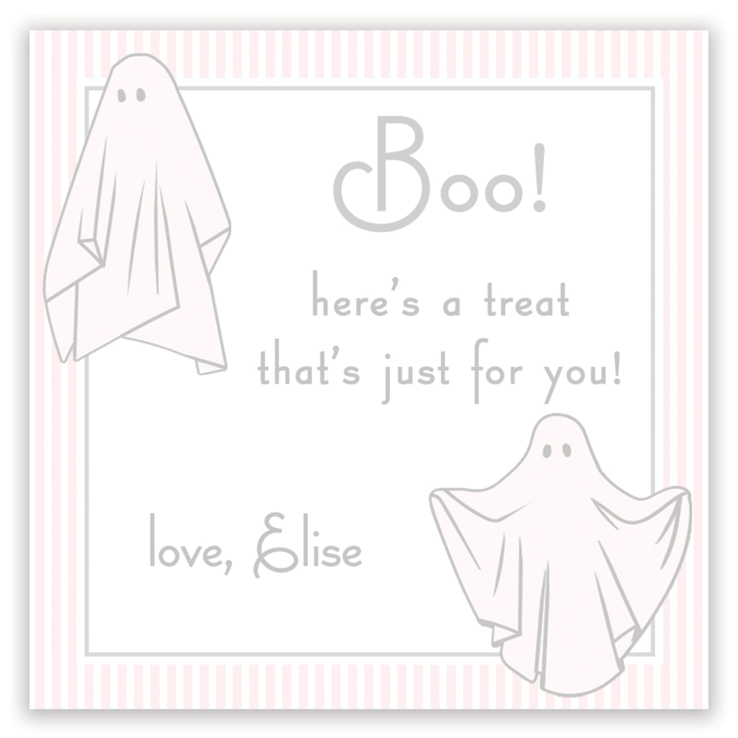 pink spooky ghost halloween card