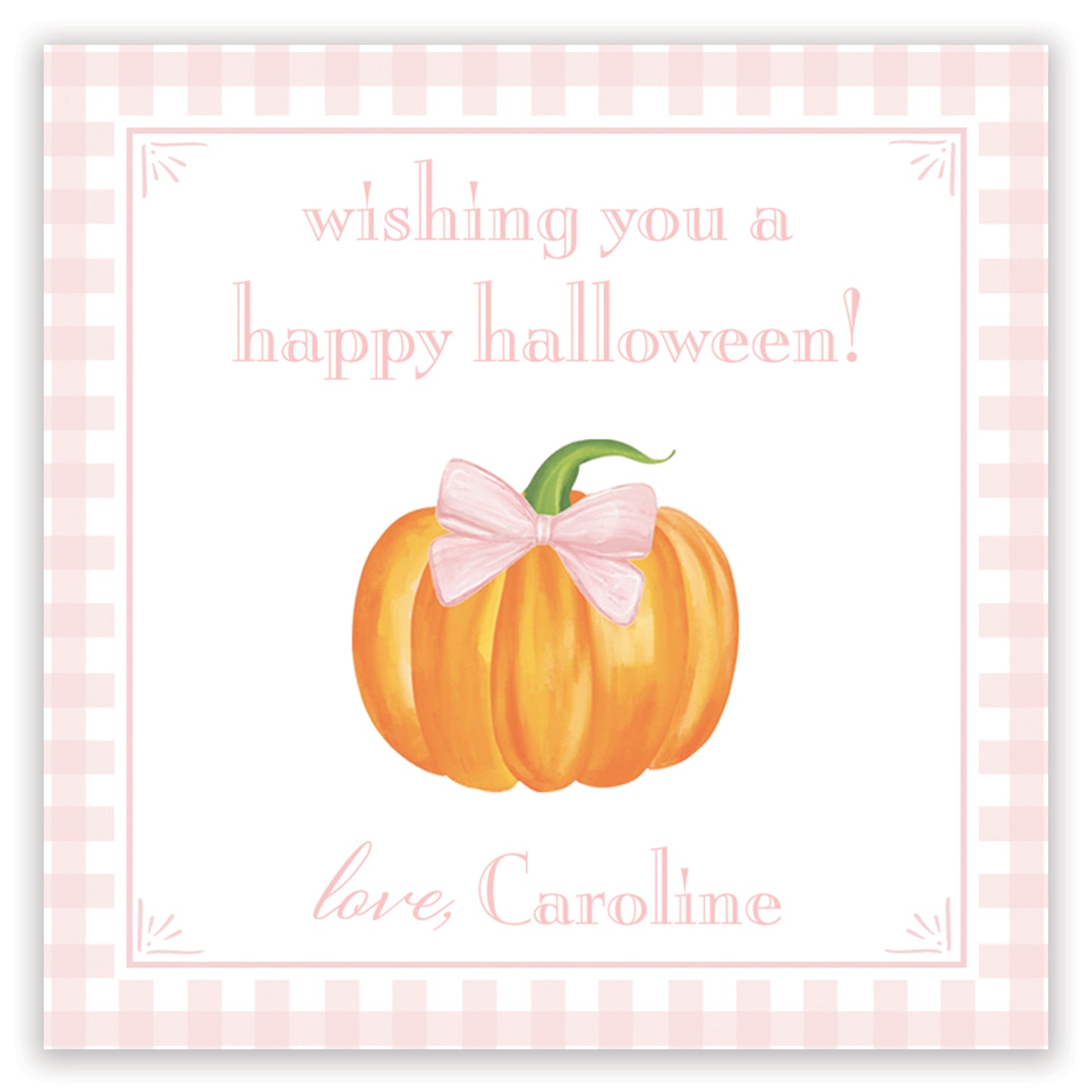 pink pumpkin halloween card