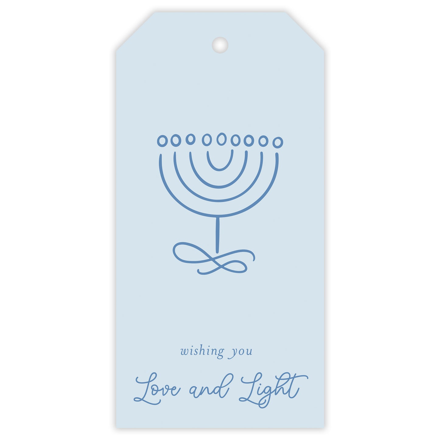 doodle menorah personalized gift tag