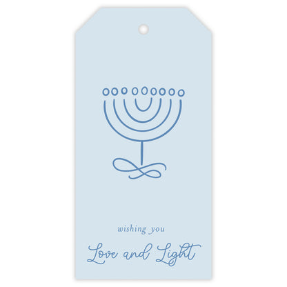 doodle menorah personalized gift tag