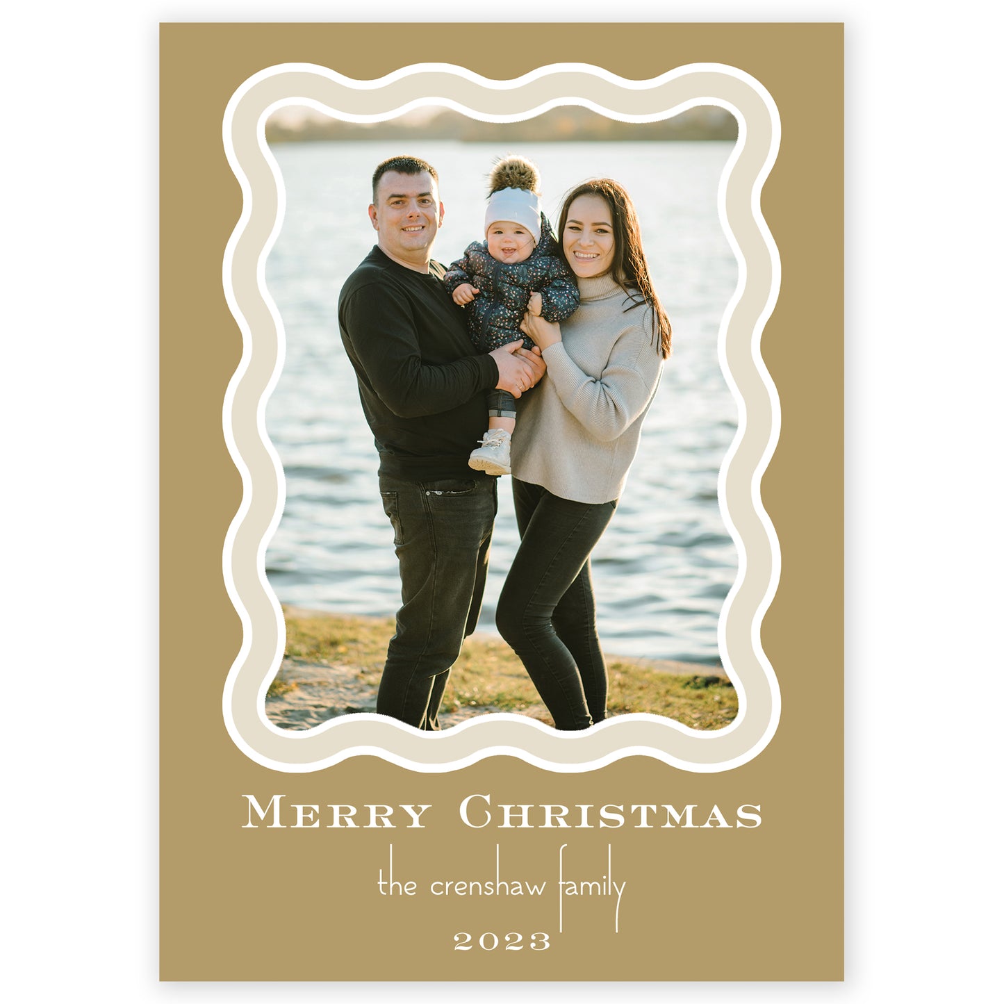 gold squiggle holiday card