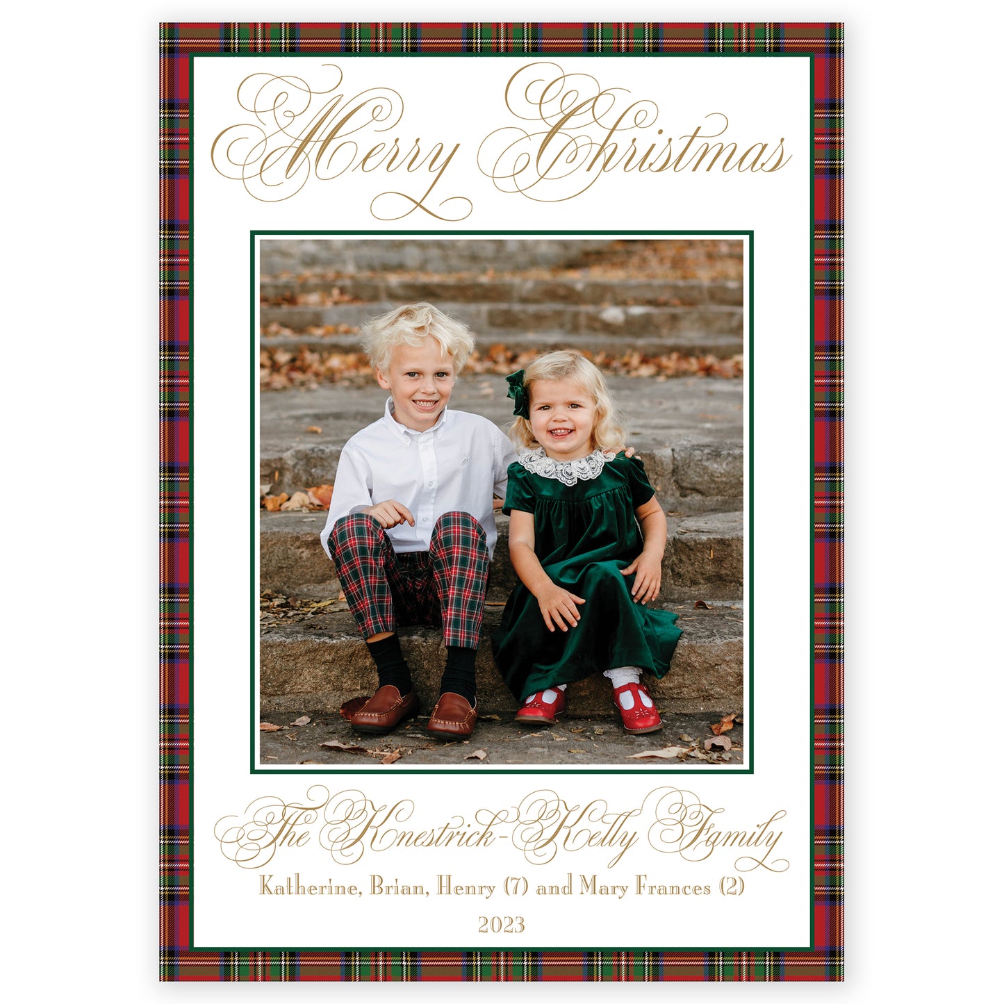 kelly plaid photo holiday card