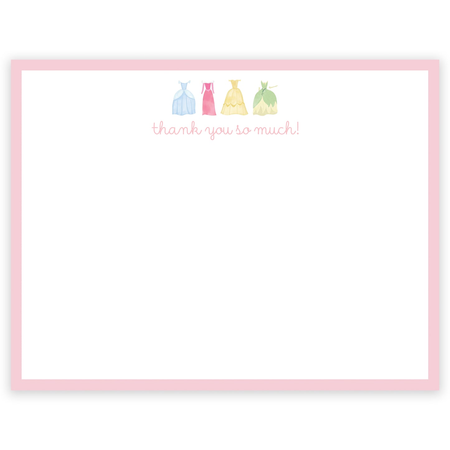 princess dresses thank you note