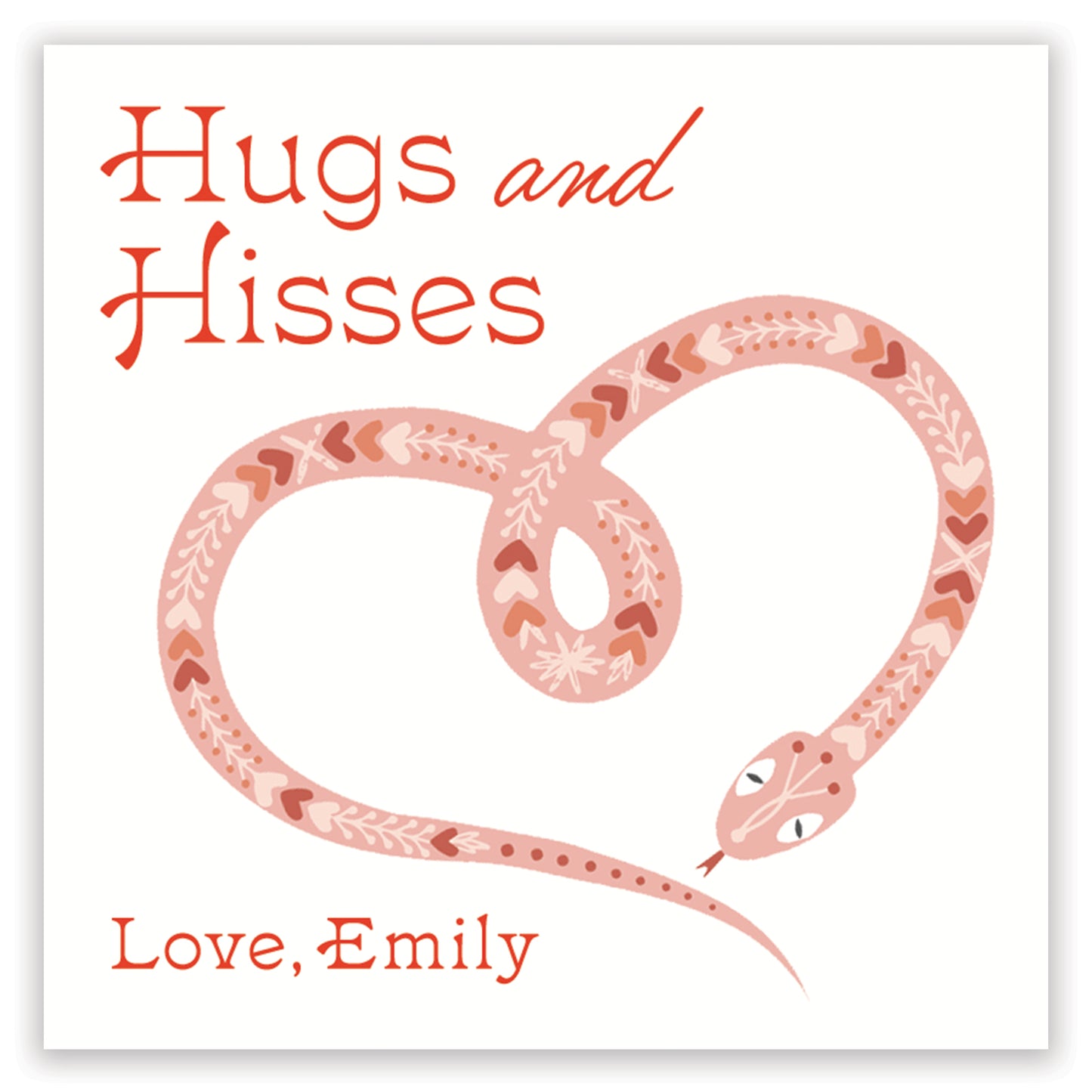 hugs & hisses valentine - red