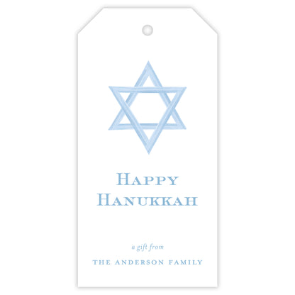 star of david personalized gift tag