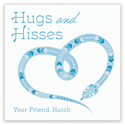 hugs & hisses valentine - blue