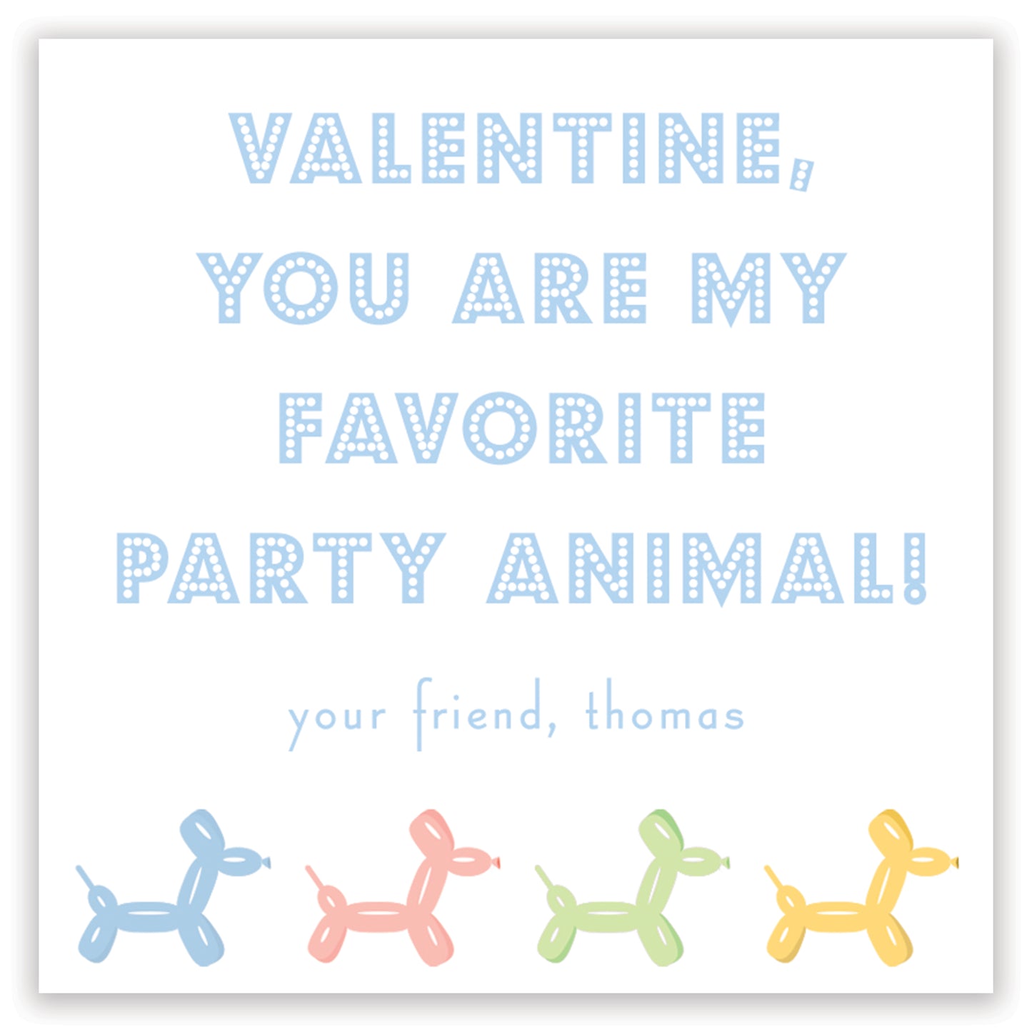 blue balloon animal valentine