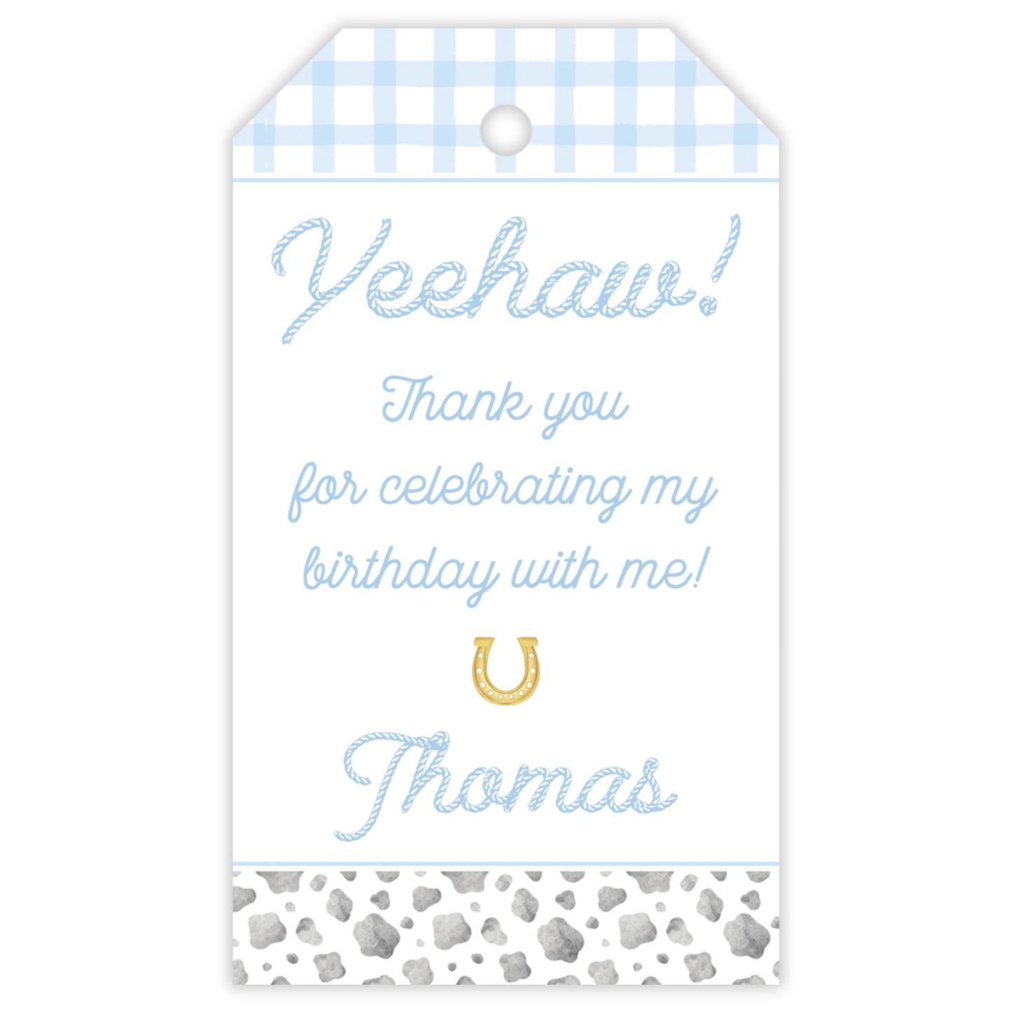 rodeo party favor tag