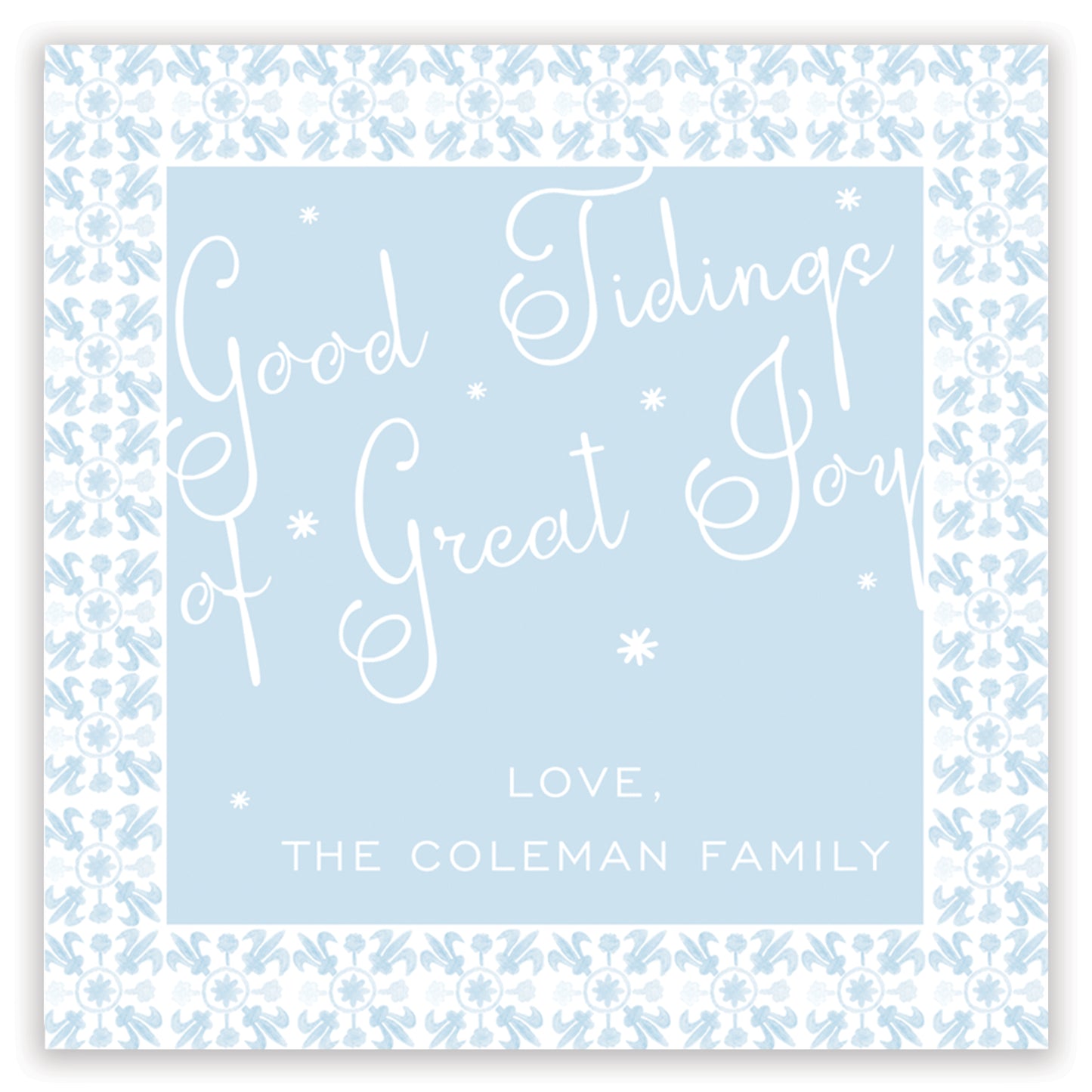 tuscan tile blue enclosure card