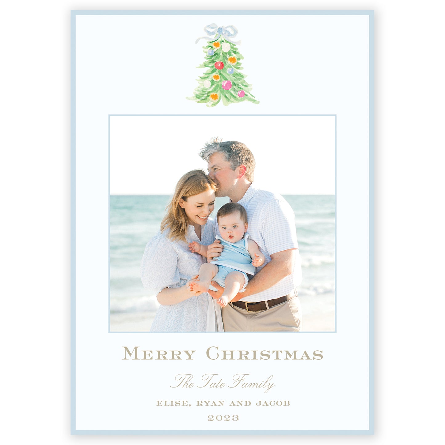 oh, christmas tree blue holiday card