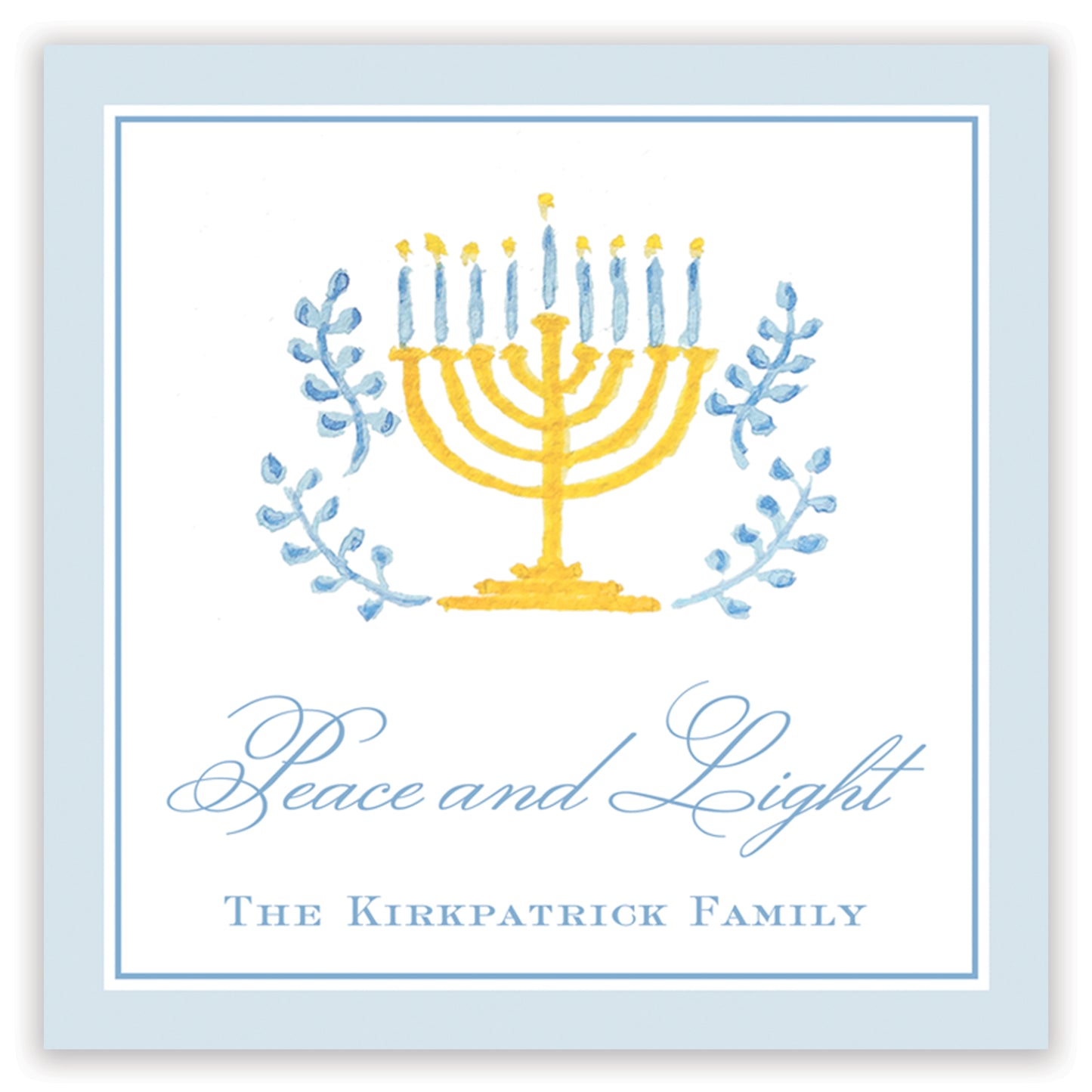 watercolor menorah enclosure card