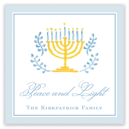 watercolor menorah enclosure card