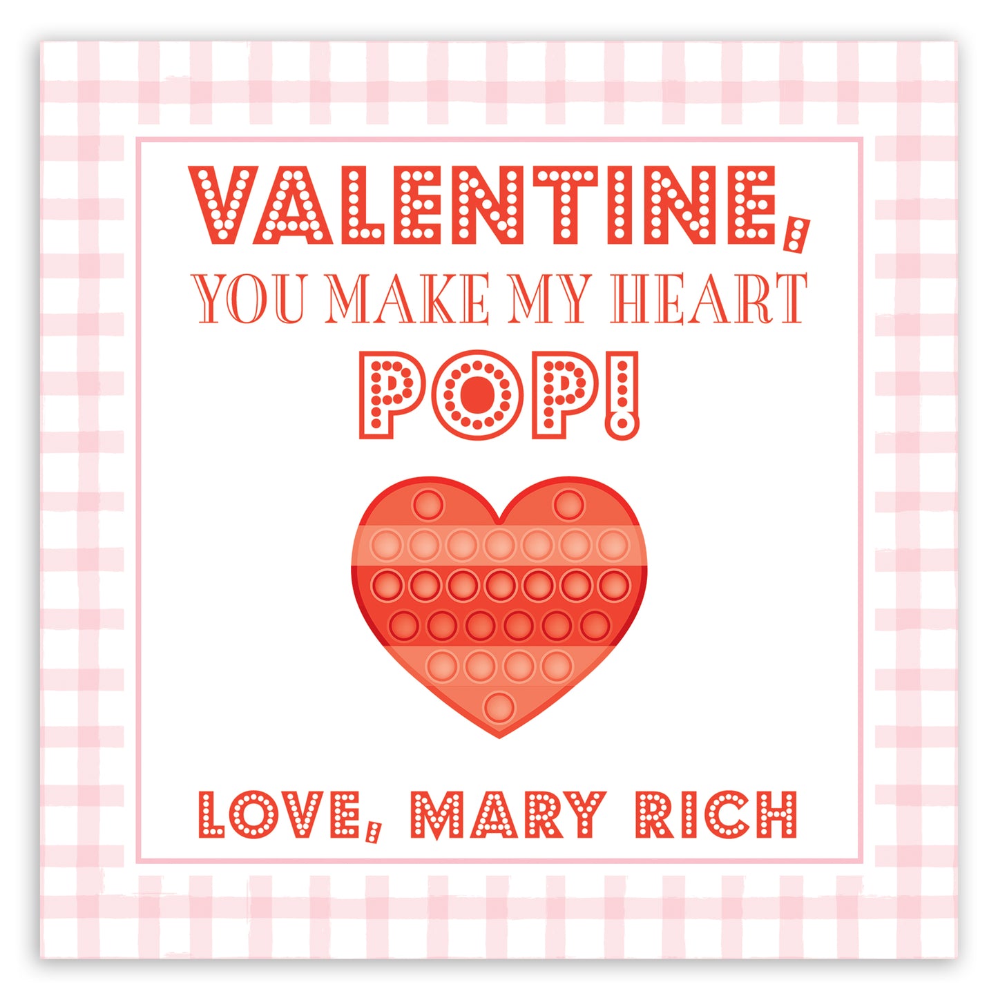 red pop-it valentine