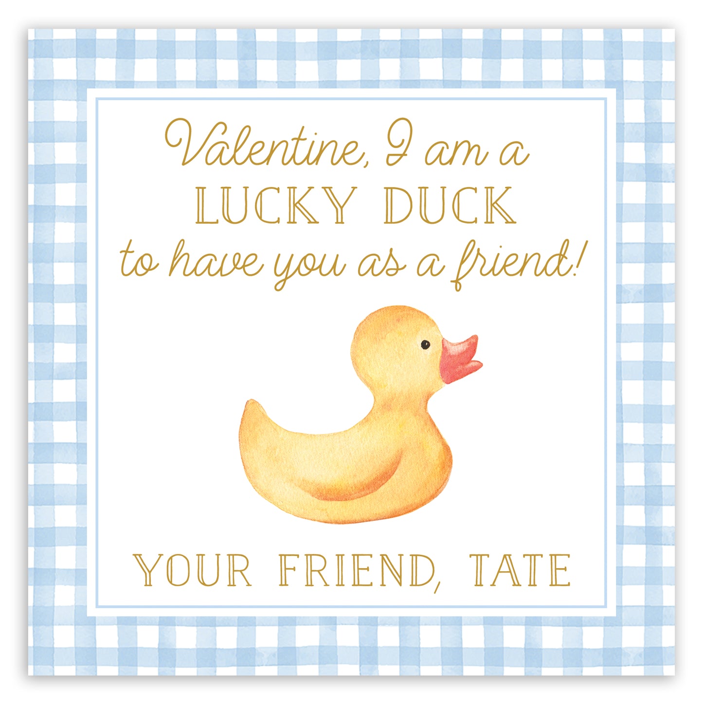 blue rubber ducky valentine