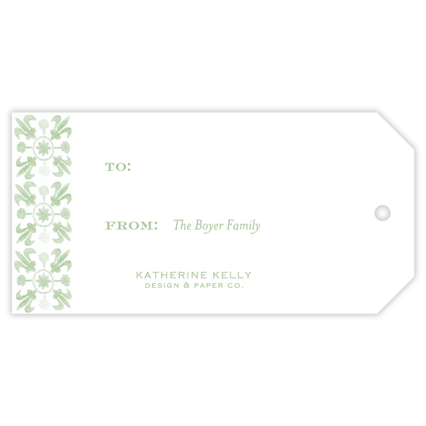 sage landscape tuscan tile personalized gift tag