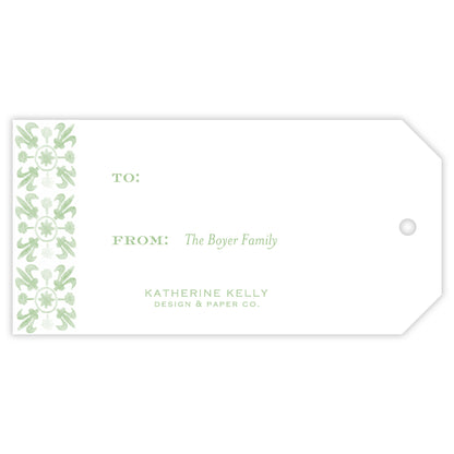 sage landscape tuscan tile personalized gift tag