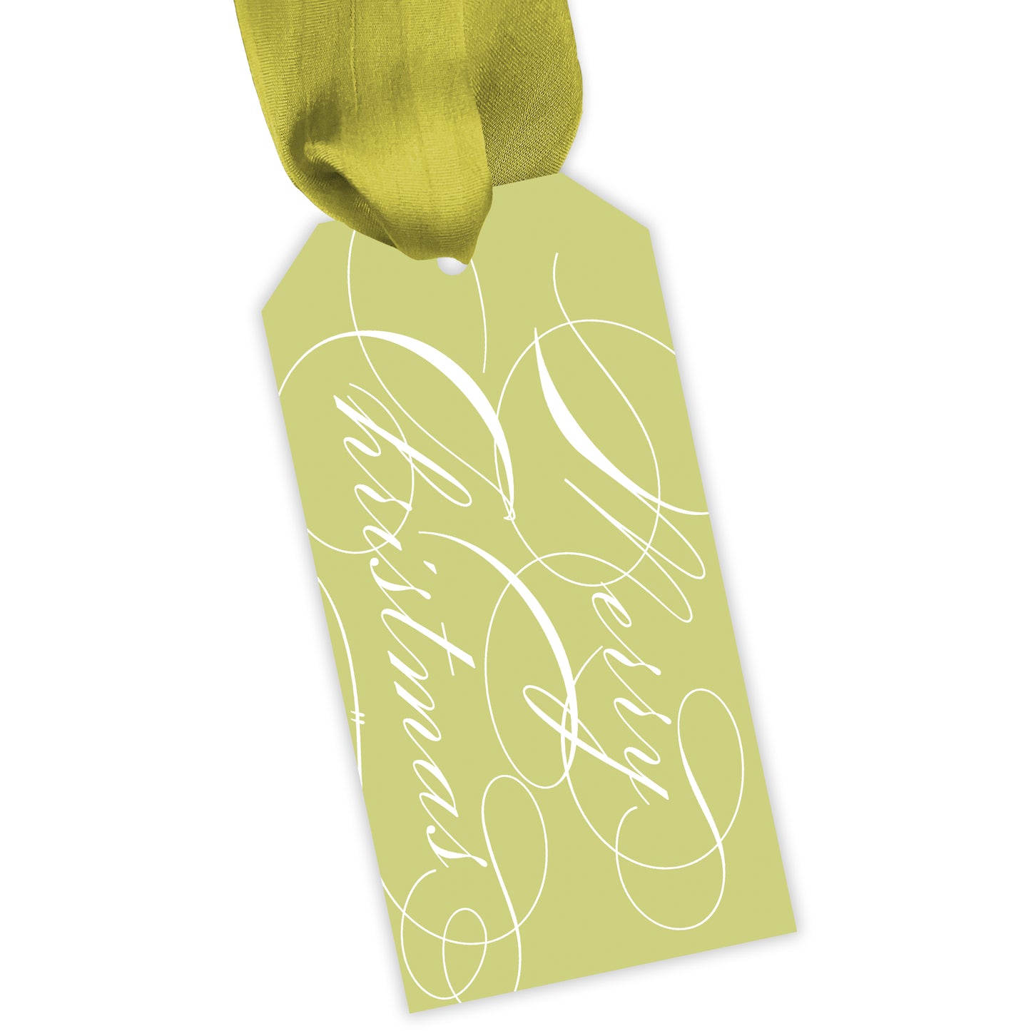 chartreuse landscape tuscan tile personalized gift tag