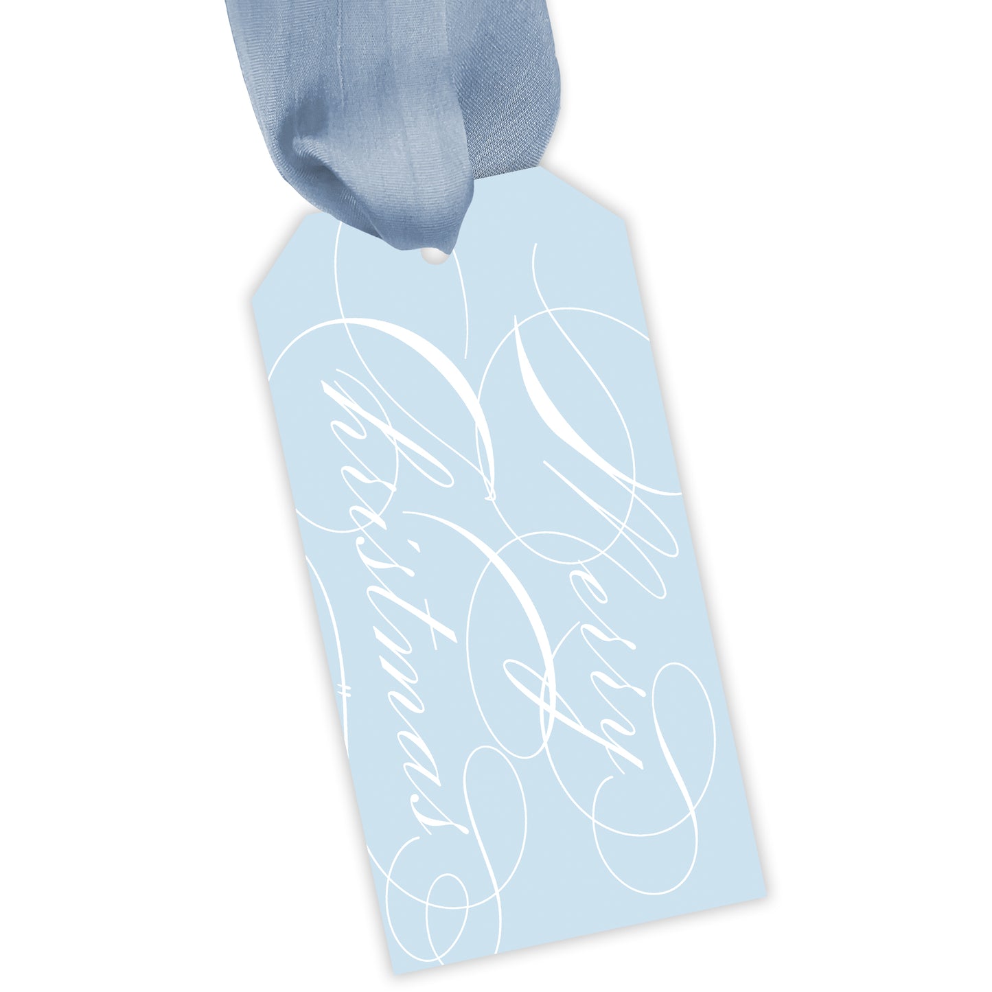 blue landscape tuscan tile personalized gift tag