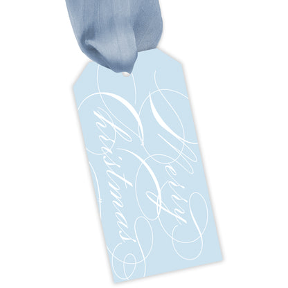 blue landscape tuscan tile personalized gift tag