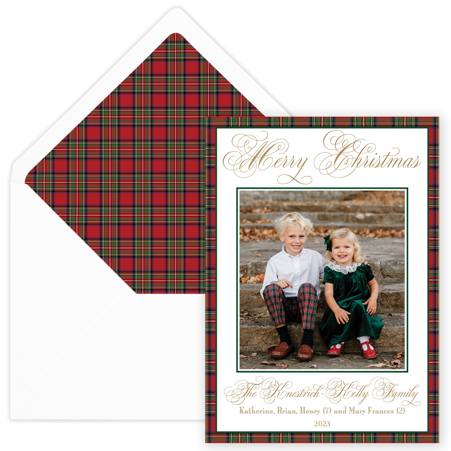 kelly plaid photo holiday card