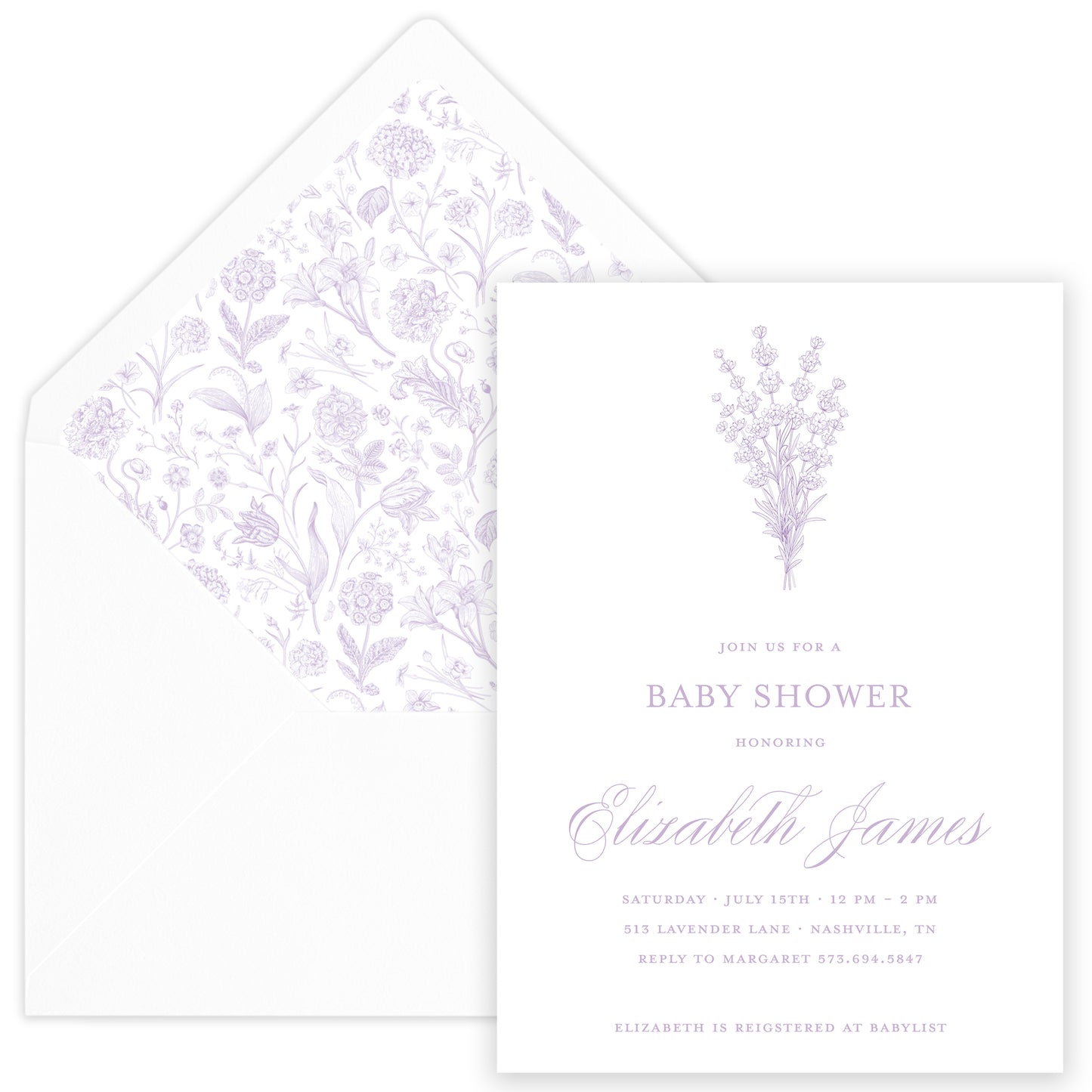 lavender fields party invitation