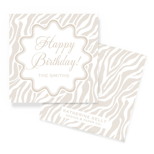 taupe zebra enclosure card