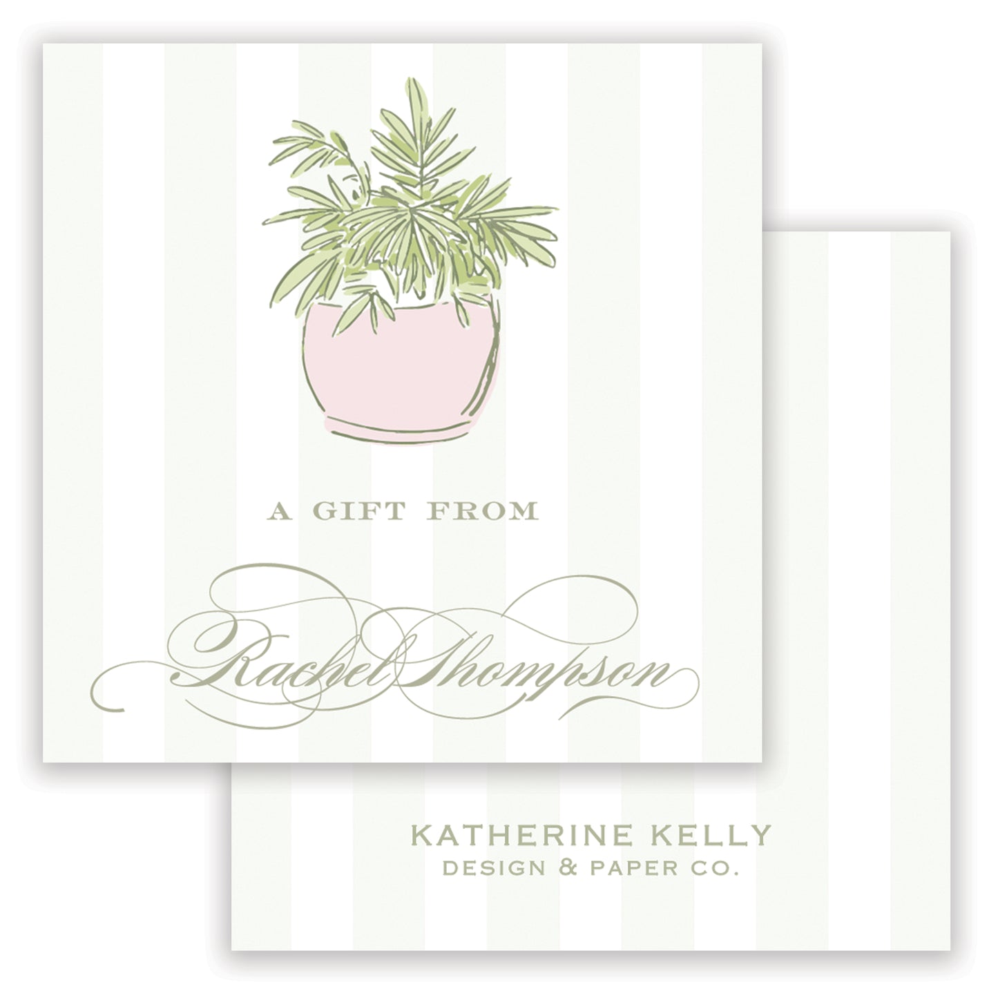 pink potted trellis enclosure card