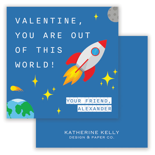 outer space valentine - blue