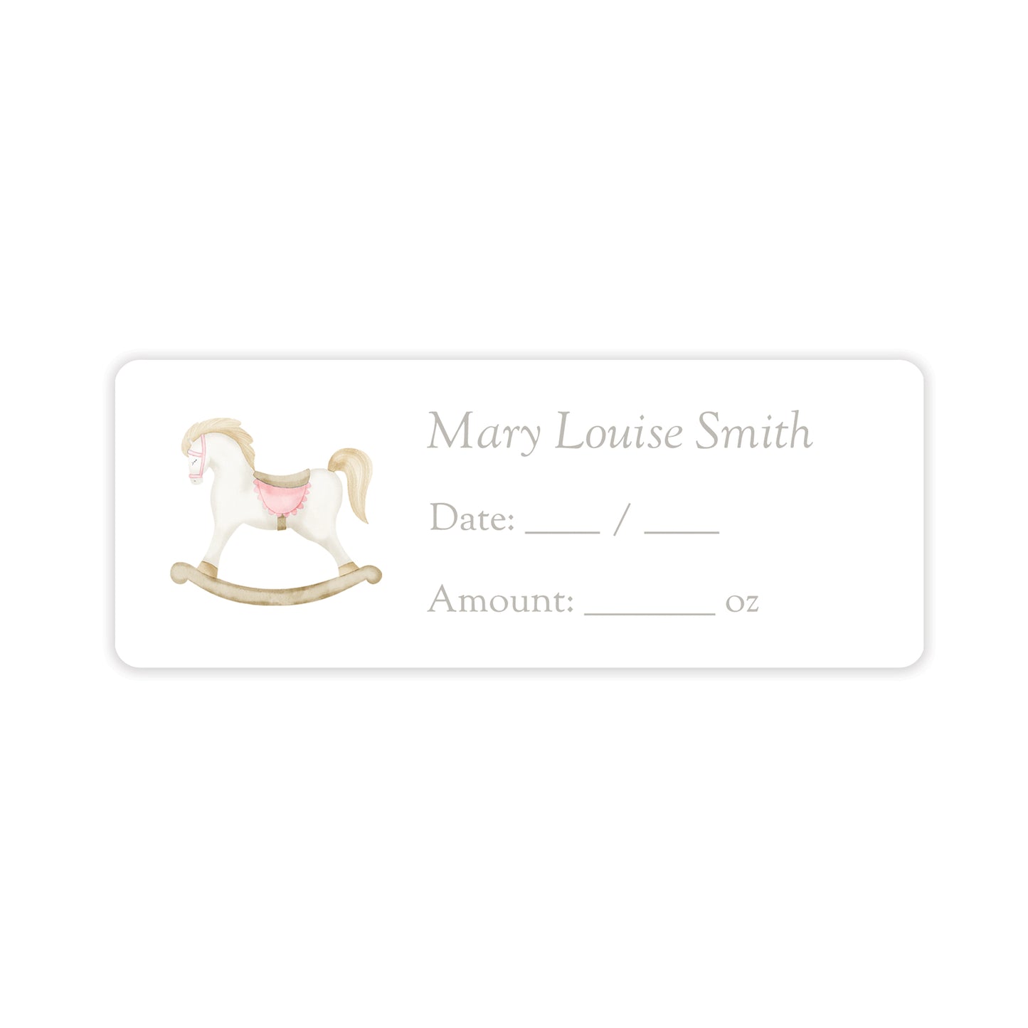 rocking horse pink breast milk bag labels