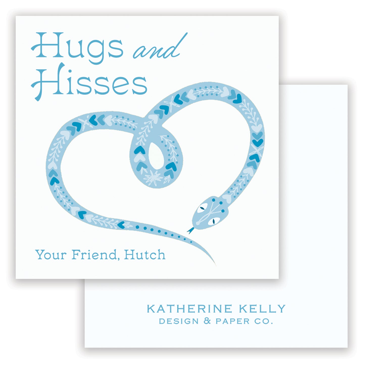 hugs & hisses valentine - blue