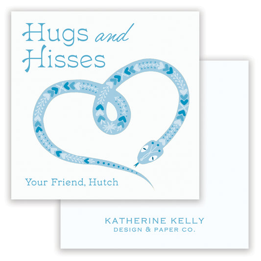 hugs & hisses valentine - blue printable